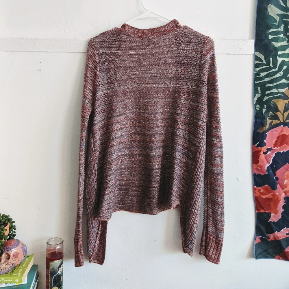 Burgundy Knit Sweater Cardigan